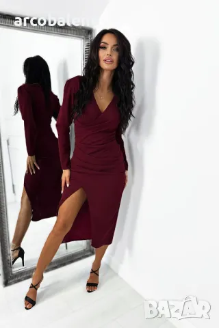 Среднощна дамска миди рокля, 2цвята , снимка 6 - Рокли - 48912499