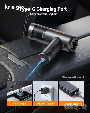 EALIGHT 22 000 Pa безжична автомобилна прахосмукачка и въздушен вентилатор 4-в-1 , снимка 3 - Аксесоари и консумативи - 54714076