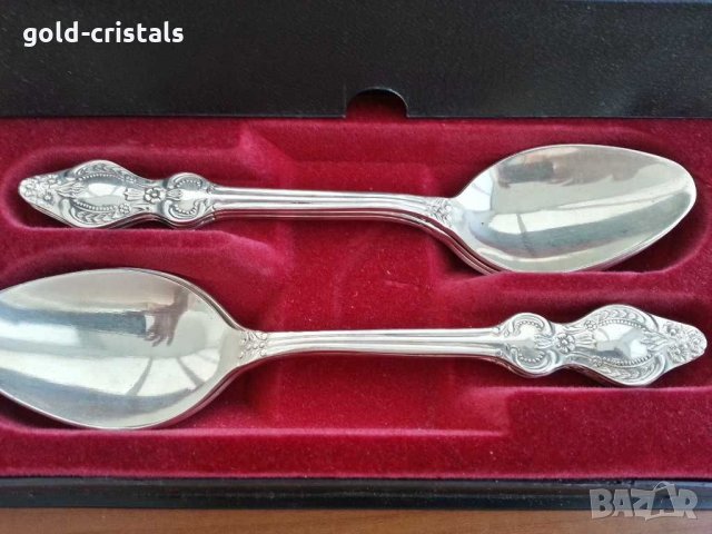 Руски посребрени лъжици в кутия мнц, снимка 2 - Антикварни и старинни предмети - 31273511