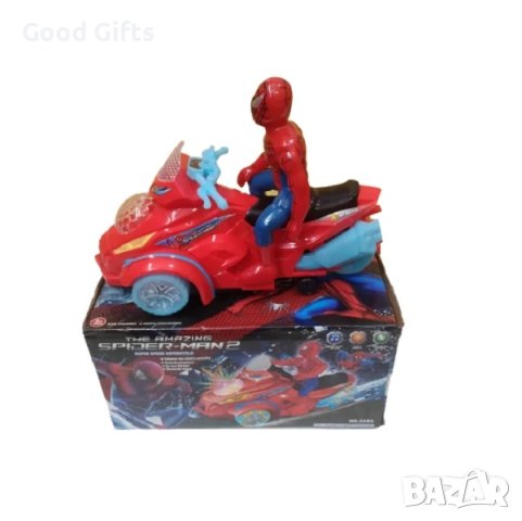 Музикален и светещ мотор Спайдърмен, снимка 2 - Коли, камиони, мотори, писти - 42808696