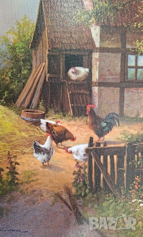 Картина репродукция (принт) на Герхард Несвадба със селска сцена , снимка 2 - Картини - 53994869