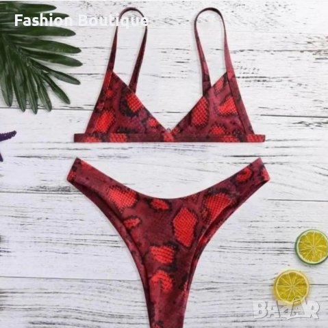 Червен змийски бански , снимка 3 - Бански костюми - 37159177