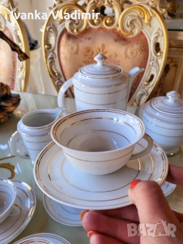 Френски сервиз за кафе LIMOGES , снимка 3 - Сервизи - 42781975