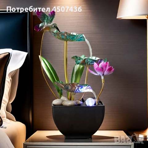 USB 3-степенен релаксиращ настолен, светлинен водопад-фонтан , снимка 2 - Декорация за дома - 51074360