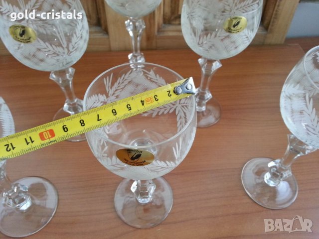 Кристални чаши за вино, снимка 3 - Антикварни и старинни предмети - 33760818