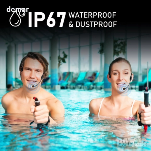 KIMAFUN IP67 Водоустойчив безжичен фитнес микрофон, 2.4G,за двама души, снимка 3 - Микрофони - 52709554