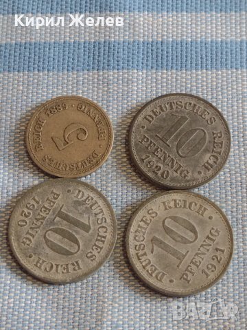 Четири монети 5 пфенинг 1889г. / 10 пфенинг 1920/21г. Германия за КОЛЕКЦИОНЕРИ 31554