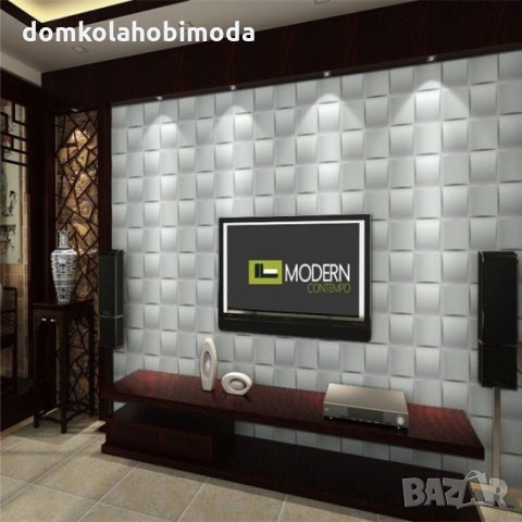 3D PVC панел за стена или таван, Иновативен,50x50 см, Бял, снимка 3 - Пана - 34485342