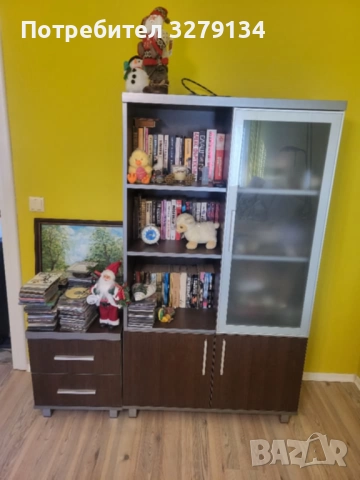 Модулна холна секция и витрина (венге и сребристо) – Отлично състояние, снимка 6 - Секции и витрини - 52946710