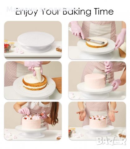ВЪРТЯЩА СЕ ПОСТАВКА ЗА ТОРТА С ДИАМЕТЪР 28 СМ. - код 2875, снимка 7 - Аксесоари за кухня - 33910936
