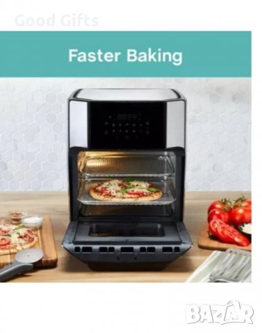 Еър фраер, Air Fryer фурна с горещ въздух JMK XXL 12 литра, 3000 W, 10 в 1, готвене без мазнина, снимка 2 - Фритюрници - 37591232
