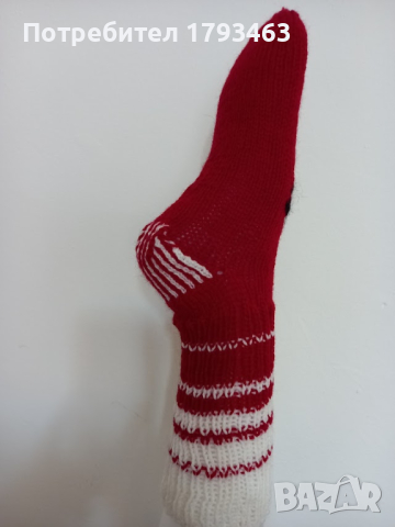 Ръчно плетени дамски чорапи от вълна размер 39, снимка 1 - Дамски чорапи - 44681840
