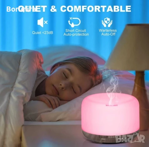 Арома лампа/ Ел. дифузер  с 2 бр. етерични масла, 500мл, снимка 9 - Друга електроника - 50839855