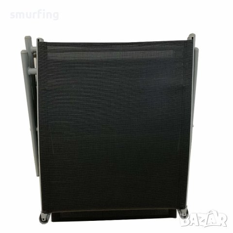 Сгъваем шезлонг алуминий и плат, черен къмпинг, снимка 5 - Други - 42807598