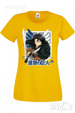Дамска тениска Attack on Titan Levi Ackerman,Анимация,игра,Празник,Повод., снимка 9 - Тениски - 38057351