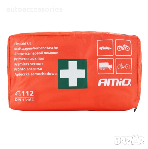 Автомобилна аптечка DIN 13164-2022 Автомобилен комплект за първа помощ AMIO-02396