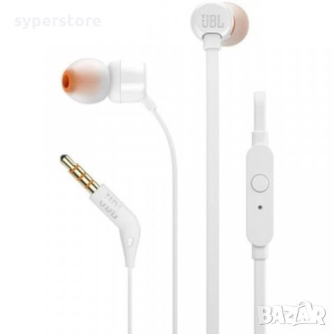 Слушалки с микрофон JBL Tune 110 Handsfree Слушалки за телефон Бели Тапи за уши In-earphone, снимка 2 - Слушалки и портативни колонки - 31957281