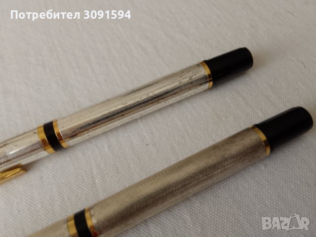 Комплект писалка и химикал със сребърно покритие, снимка 11 - Антикварни и старинни предмети - 42707322