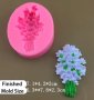 Люляк Лавандула букет цвете силиконов молд форма фондан гипс шоколад декор, снимка 1 - Форми - 44325224