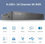 НОВ 16-канален видеорекордер 4K NVR - 4K/5MP/4MP/3MP/ NVR за видеонаблюдение, поддържа до 16 x 4K..., снимка 2