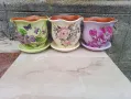 Керамични саксии с подложка, снимка 6