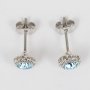 Дамски позлатени обеци със сини кристали марка Diamond style , снимка 3