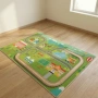 Детски килим за игра 120х160см - Тъмнозелен килим, противоплъзгащ и миещ се, снимка 9