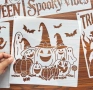 6 бр Хелоуин Halloween стенсил шаблок украса scrapbooking, снимка 4