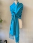 Тюркоазено син шал от коприна, пашмина, памук/ ралични видове, снимка 5