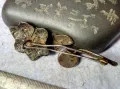 Старинна РЕТРО АРТ БРОШКА РОЗА РЯДКА РЪЧНА МАЙСТОРСКА ФИНА ИЗРАБОТКА КОВАНО ЖЕЛЯЗО УНИКАТ 48756, снимка 12