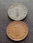 Две монети 1 райхспфенинг 1939г. / 1 райхспфенинг 1942г. Трети райх с СХВАСТИКА редки 37769