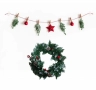 Коледен венец с шишарки и червени плодчета - 40 см, снимка 2