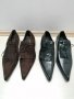Елегантни Италиански обувки от велур Остри обувки