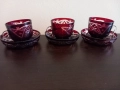Кристални чаши червен кристал , снимка 2