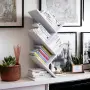 Eтажерка за книги, 4 рафта, 6 отделения, 60х 26,5 x 15,5 см БЯЛА, снимка 5