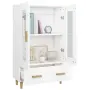 vidaXL Висок шкаф, бял, 70x31x115 см, инженерно дърво, снимка 4