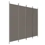 vidaXL Параван за стая, 4 панела, антрацит, 200x200 cм, текстил, снимка 1