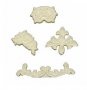 4 бр пластмасови печата печати орнаменти мотиви цветя с релеф украса декор за сладки фондан печат , снимка 3