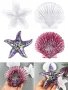Голяма прозрачна Мида Морска Звезда силиконов молд форма калъп за смола бижута шоколад гипс сапун , снимка 3