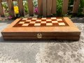Комплект шах- табла, ръчна изработка от естествен фурнир за ценители !😉, снимка 2