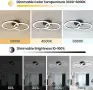 EIDISUNY черен LED плафон с два ринга и дистанционно, снимка 3