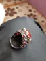 Сребърен масивен пръстен ръчна изработка с огромен карнеол, снимка 12