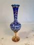 италианска арт ваза цвят кобалт с позлата , снимка 1