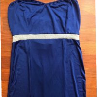 Дълга официална синя рокля с цепка , снимка 2 - Рокли - 29610326