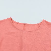 Дамска блуза в цвят корал с ефектна кройка, снимка 16 - Други - 42766706