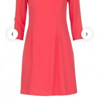 Страхотна рокля в цвят корал Aaiko & подарък нов шал Alba moda, снимка 5 - Рокли - 36984404