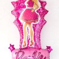 кукла Барби Barbie на сцена Огромен балон фолио фолиев хелий или въздух парти рожден ден, снимка 1 - Други - 42190036