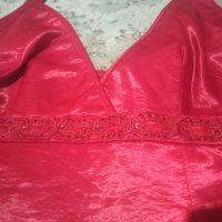 Червена сатенена рокля "Vero Moda", снимка 5 - Рокли - 36805808