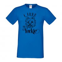 Мъжка тениска I Love My Yorkie Dog,Куче, животно,подарък,изненада, снимка 4 - Тениски - 36935819