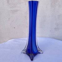 Стъклена ваза от кобалтово стъкло №1372, снимка 2 - Антикварни и старинни предмети - 35013604